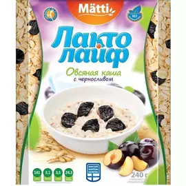 Каша овсяная Matti Лактолайф чернослив 6х40 г