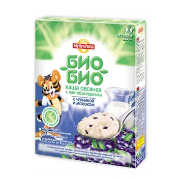 Каша овсяная Myllyn Paras с черникой и молоком bio-bio 200 г