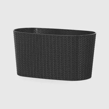 Кашпо балконное Serinova Sumela с дренажным разделителем антрацит