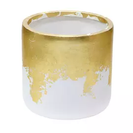 Кашпо Baq luxe lite glossy д40 38см бело-золотое