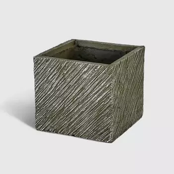 Кашпо Futong светло-серое куб 30x30x27 см