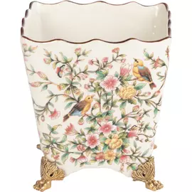 Кашпо Glasar 17х17х18 см белое