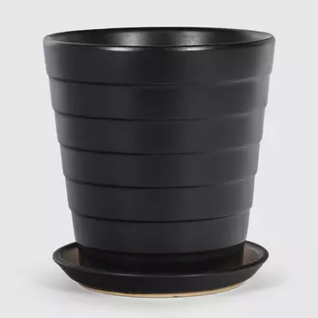 Кашпо керамическое для цветов Shine Pots 13x15см антрацит