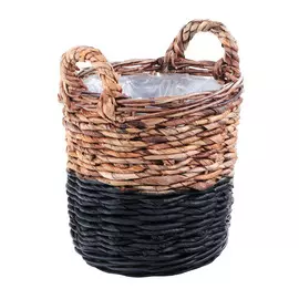 Кашпо-корзина Van der leeden zwart abaca black d35h35см