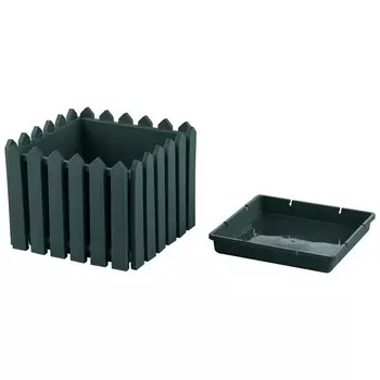 Кашпо квадратное Ola Dom Лардо темно-зеленый d28.4 см