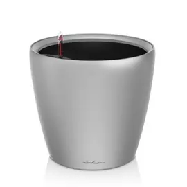 Кашпо с автополивом Lechuza Classico LS серебристое 28х28х26 см