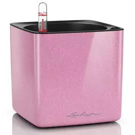 Кашпо с автополивом Lechuza cube glossy 14х14x14 см розовое