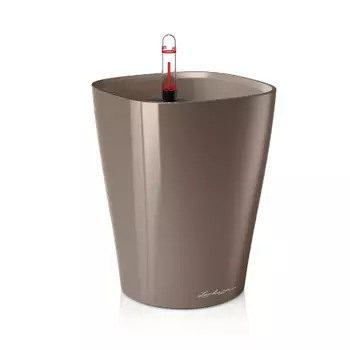 Кашпо Lechuza Deltini с автополивом серо-коричневое 14х19 см