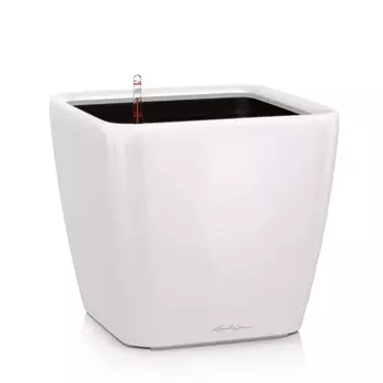 Кашпо Lechuza quadro ls 28см белый блестящий с автополивом