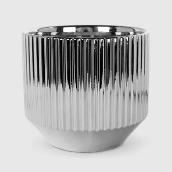 Кашпо Mercury Garden керамическое серебристое 16,5х18 см