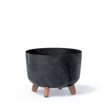 Кашпо на ножках Gracia beton антрацитовое 29х22 см