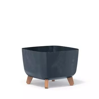 Кашпо на ножках Gracia square beton антрацитовое 29х29х22 см