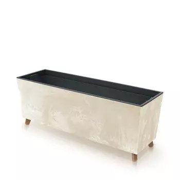 Кашпо на ножках Urbi case beton кремовое 77х23х30 см
