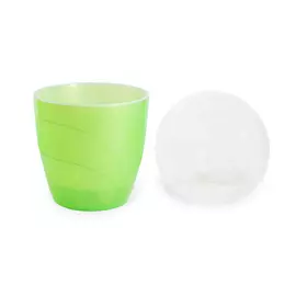 Кашпо Пластавеню Грация 1.2л со вставкой прозрачно-зеленое D-13 см