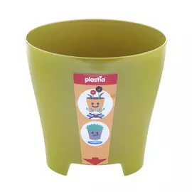 Кашпо Plastia Luna д25см оливковое