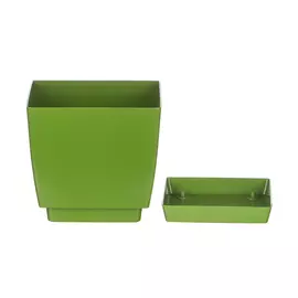 Кашпо Prosperplast coubi 12см оливковое