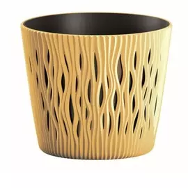Кашпо Prosperplast sandy круг 22х22х19 см горчичное