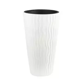 Кашпо Prosperplast sandy slim 35х35х61см белое