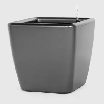 Кашпо с автополивом Greensun d28см RA2825 темное серебро