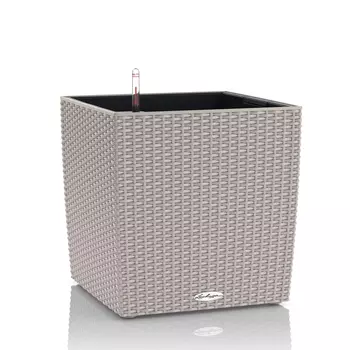 Кашпо с автополивом Lechuza Cube Cottage бежевый 30x30x30 см