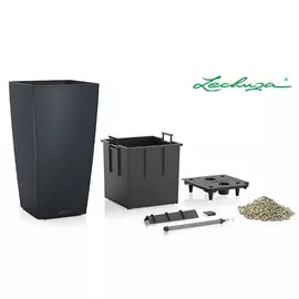 Кашпо с автополивом Lechuza Cubico черное 50х50х95 см