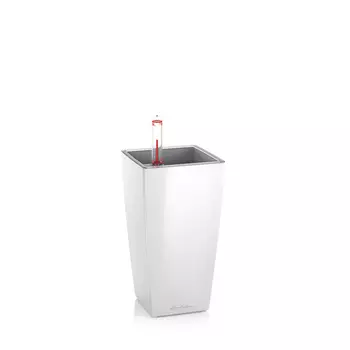 Кашпо с автополивом Lechuza Mini Cubico белый блестящий 9x9x18 см