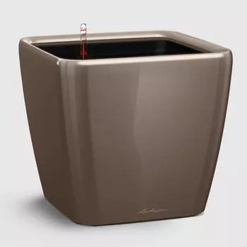 Кашпо с автополивом Lechuza Quadro LS 35 см Серо-коричневое