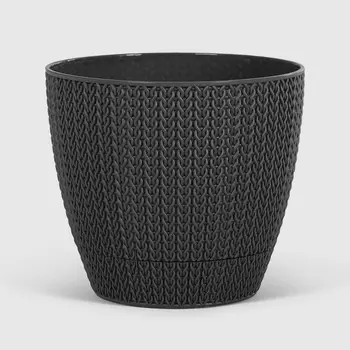 Кашпо Serinova Sumela 14х14х12,5 см антрацит