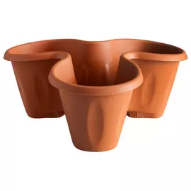 Кашпо тройное Bama flower trifoglio терракот