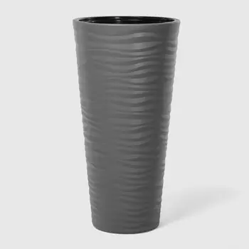 Кашпо высокое Serinova Kumsal 35x35x70 см антрацит
