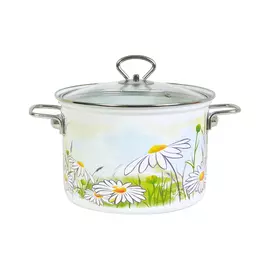 Кастрюля эмалированная Лысьвенские эмали Ромашка 2 л