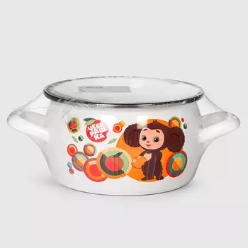 Кастрюля Hitt Чебурашка Апельсины эмалированная 2 л