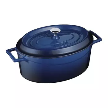 Кастрюля Lava овальная 3,91 л чугун синяя