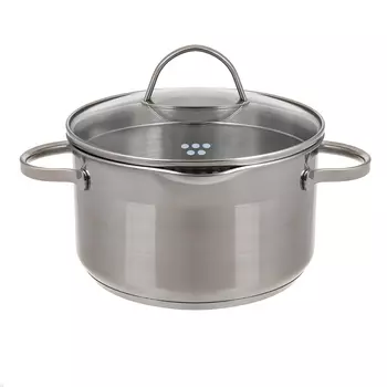 Кастрюля SSW с крышкой со сливом 6,1 л