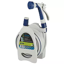 Катушка компактная (mini) с ручкой для переноса и хранения шланга Green apple + шланг 9,5 мм (3/8) х 10 м с пистолетом-распылителем, 7 режимов, пластик, коннекторами (1/6)