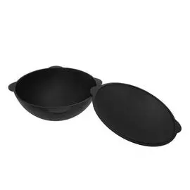 Казан чугунный Новолит с чугунной крышкой 10 л