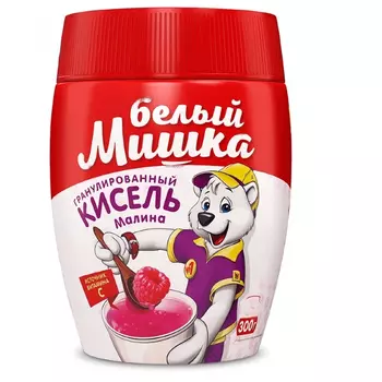 Кисель быстрого приготовления Белый мишка Малина, 300 г