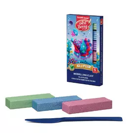 Классический пластилин Artberry с Алоэ Вера Glitter 6 цветов со стеком 108 г