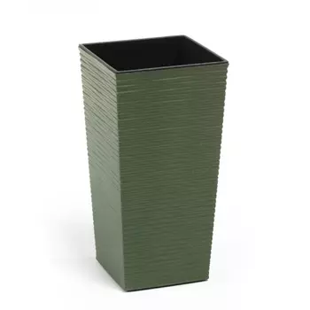 Классическое кашпо Lamela SP.ZO.O. Finezja ECO Dluto с вкладышем зеленое 25х25х46 см