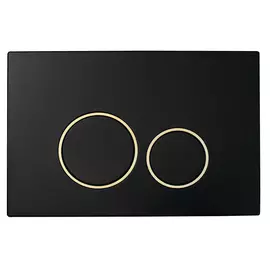 Клавиша смыва для инсталляции Boheme чёрная с золотым 24хх1,5х16 см