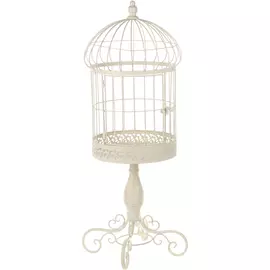 Клетка декоративная металлический белый 29x29x80см