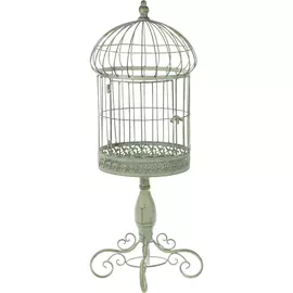 Клетка декоративная металлический оливковый 29x29x80см