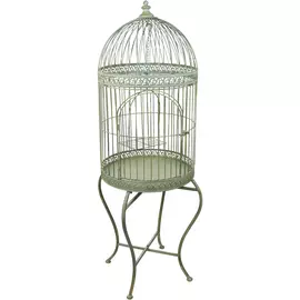 Клетка декоративная металлический оливковый 45x45x138см