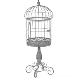 Клетка декоративная металлический серый 29x29x80см