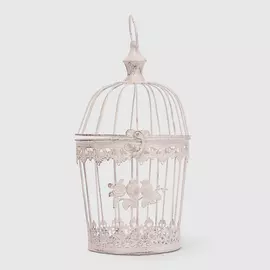 Клетка декорированная Ningde qinyuan белая, 19х19х39 см