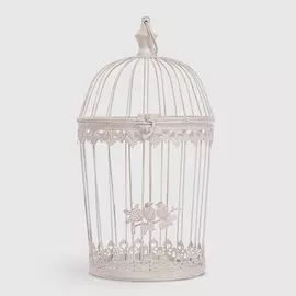 Клетка декорированная Ningde qinyuan белая 23х23х48 см