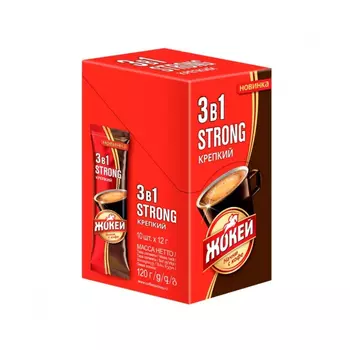 Кофе Жокей растворимый крепкий 3в1 12 г х 10 шт