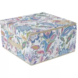 Кофр для хранения Hausmann 30х30х16 см, бежевый/принт