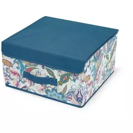 Кофр для хранения Hausmann 30х30х16 см, синий/принт
