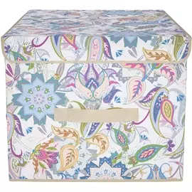 Кофр для хранения Hausmann 30х40х25 см, бежевый/принт